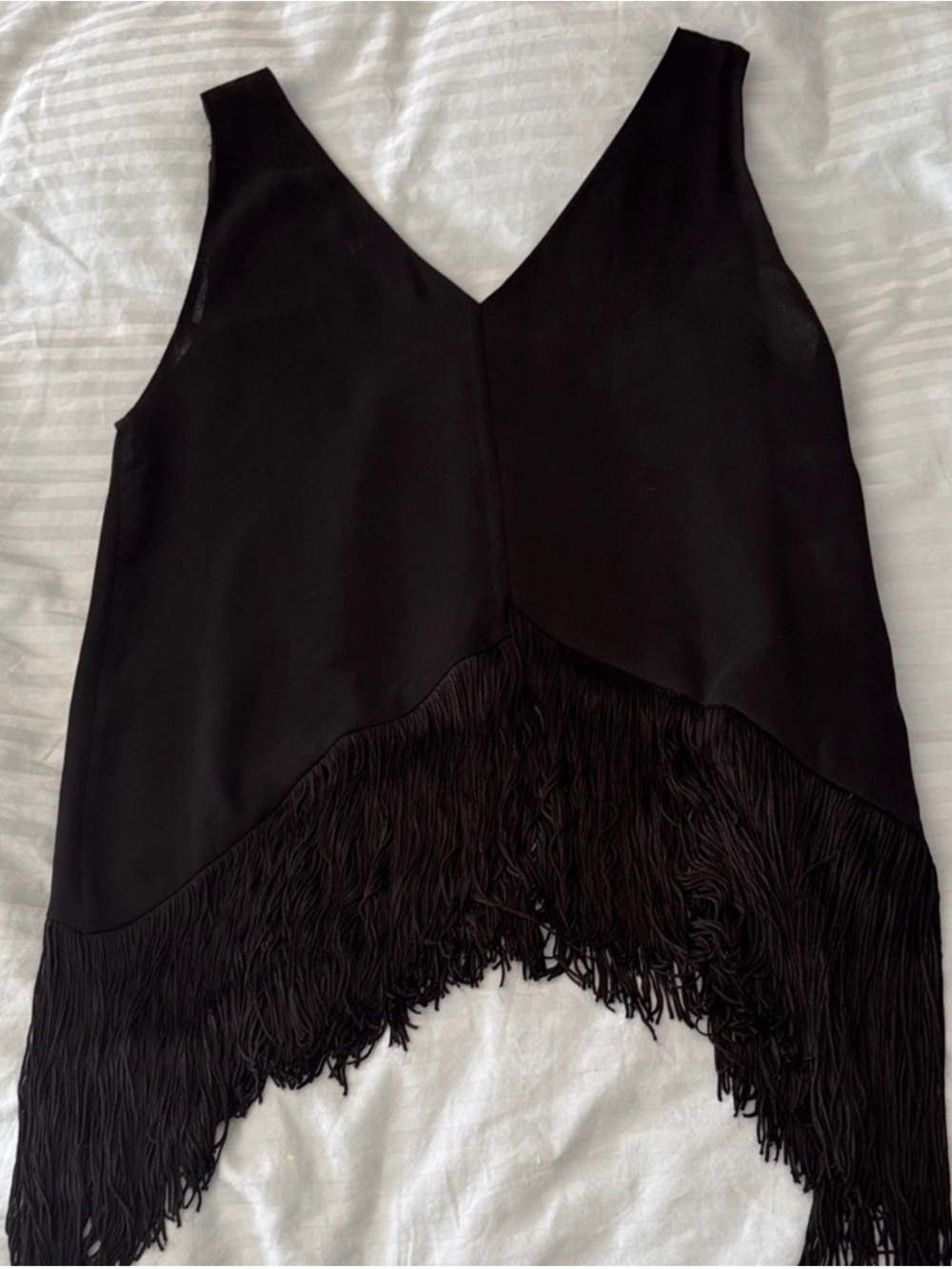 Rachel Roy Black Designer Fringe Top